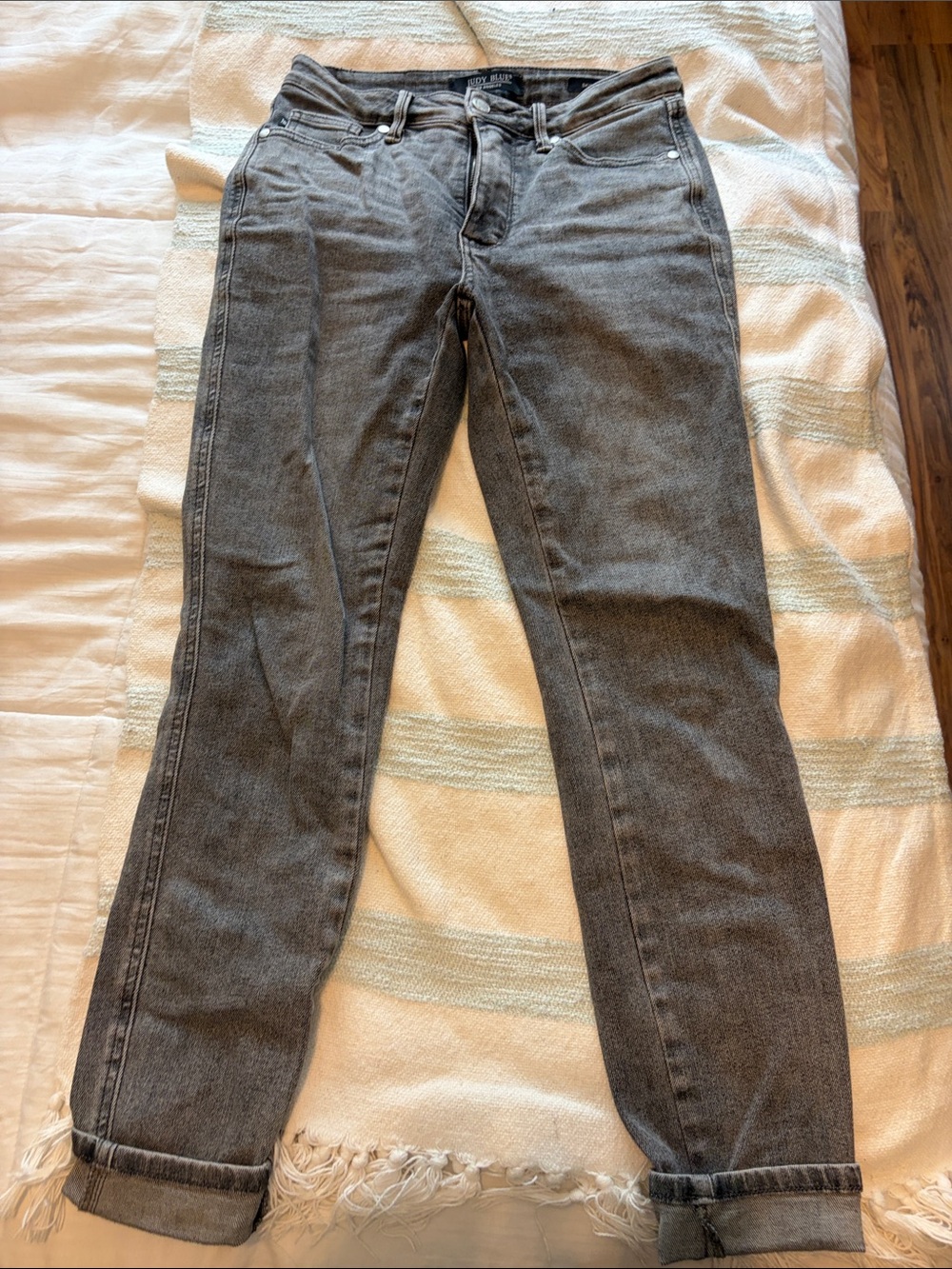 Judy Blue Women's Gray Boyfriend Jeans